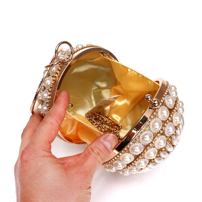 Creative Diamond Ball Tassel Clutch