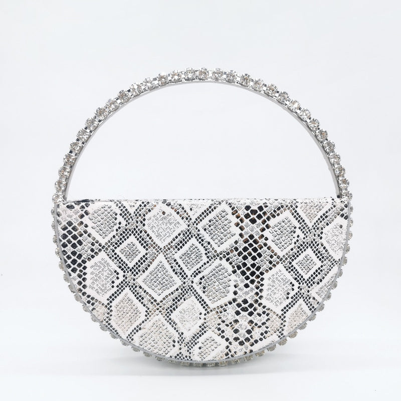 Pochette circulaire en strass