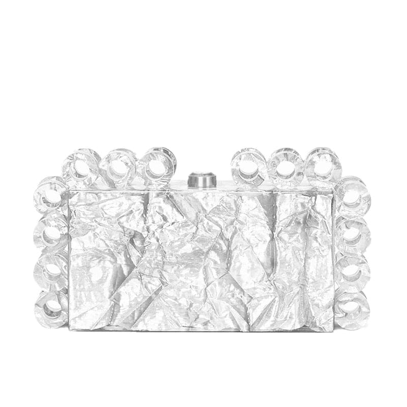 Crinkled Ring Metallic Clutch