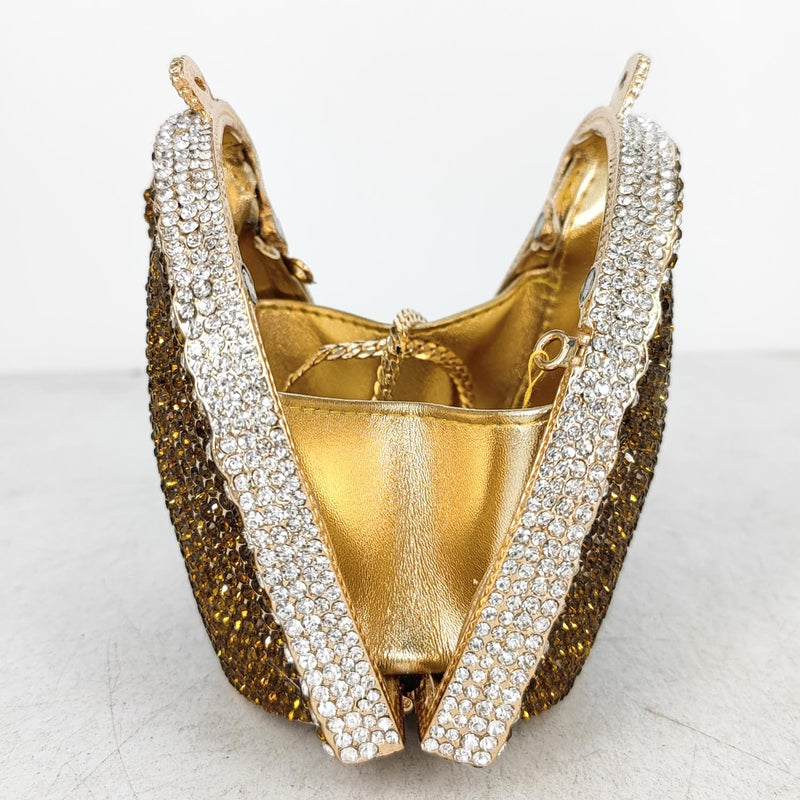 Elegant Horse Head Mini Crystal Evening Purse