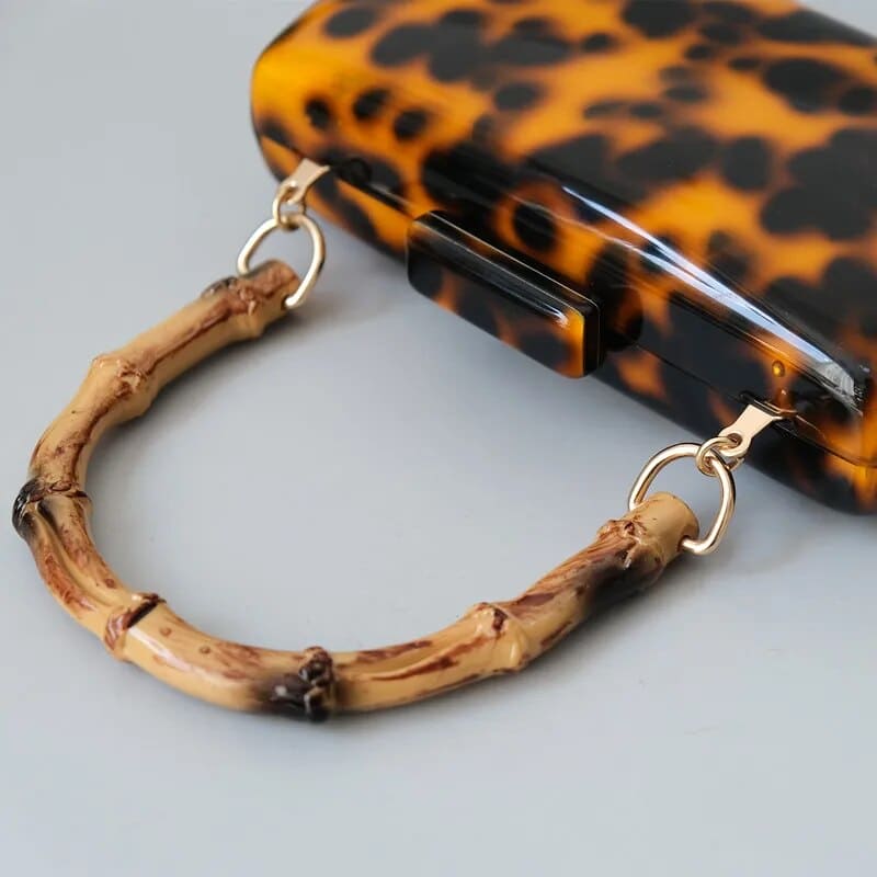 Leopard Acrylic Amber Clutch