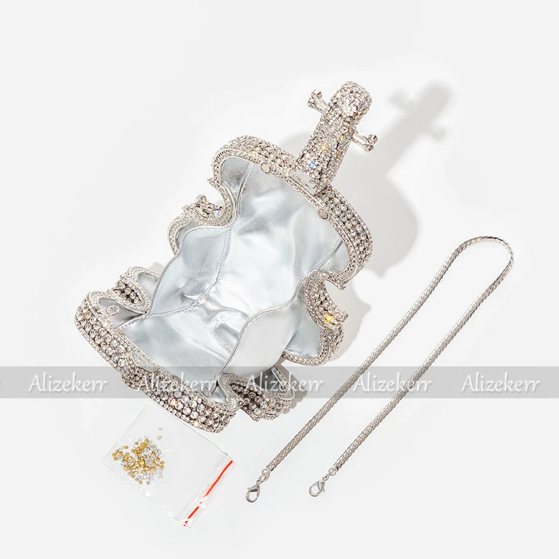 Violin Crystal Evening Clutch