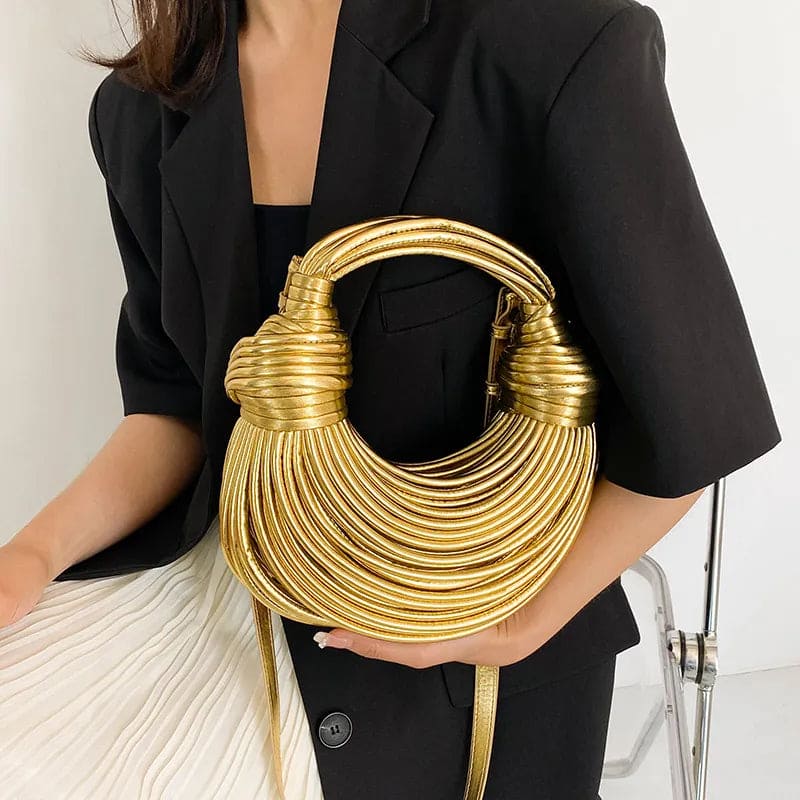 Golden Rope Knotted Bag