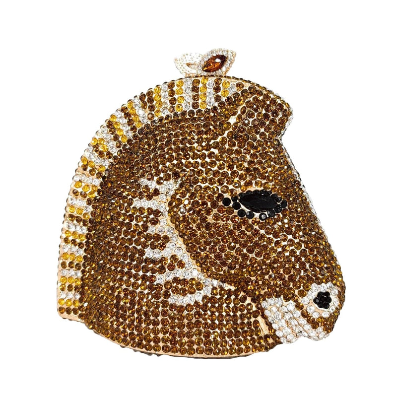 Elegant Horse Head Mini Crystal Evening Purse