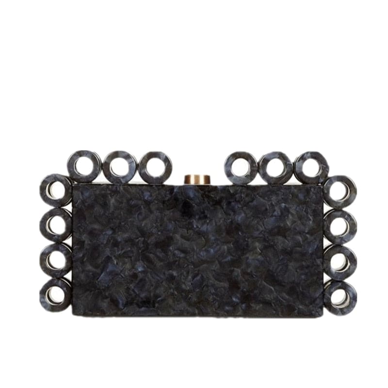 Crinkled Ring Metallic Clutch