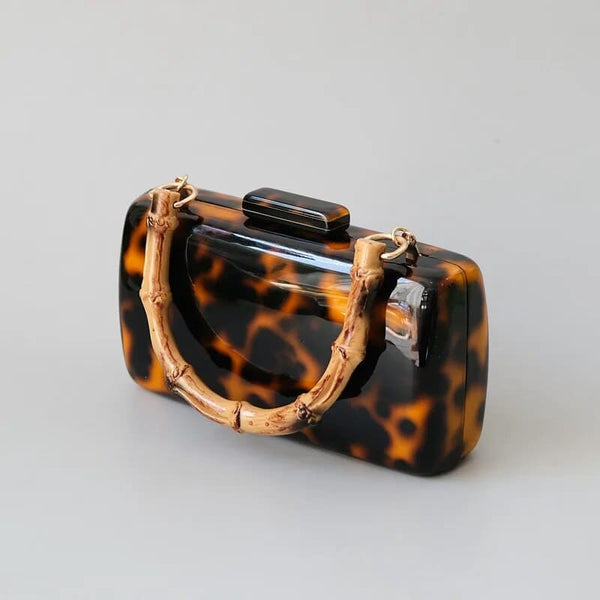 Leopard Acrylic Amber Clutch