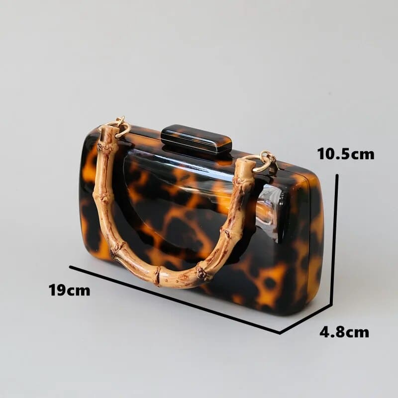 Leopard Acrylic Amber Clutch