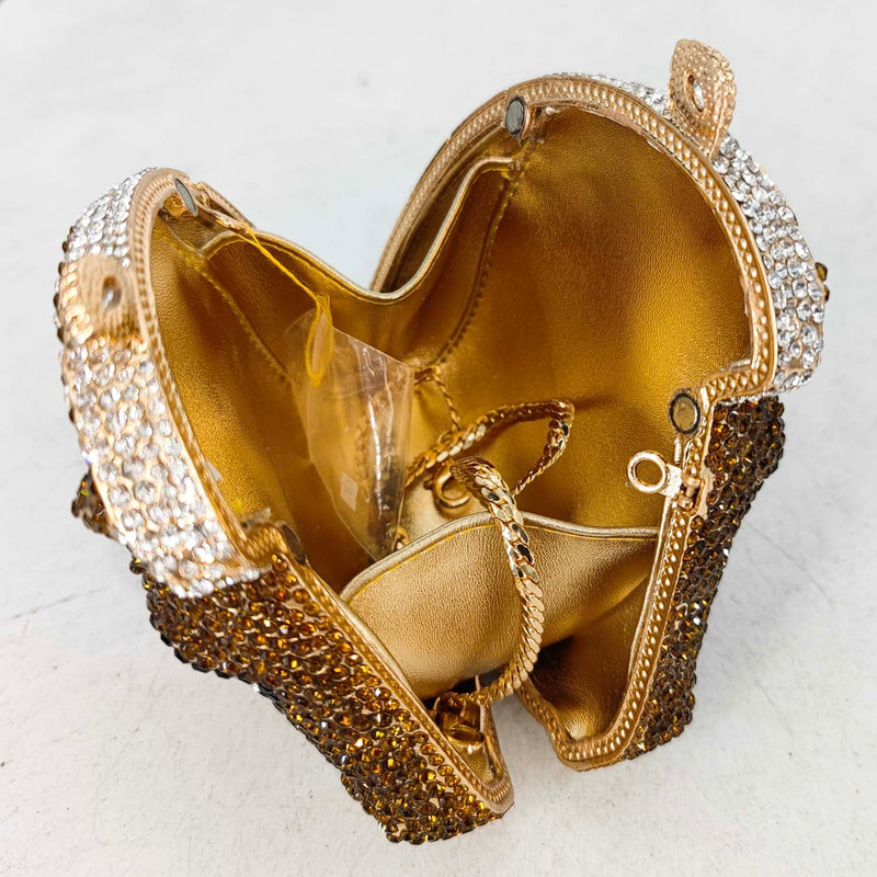 Elegant Horse Head Mini Crystal Evening Purse