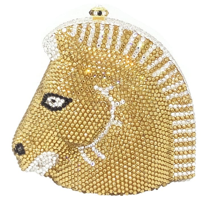 Elegant Horse Head Mini Crystal Evening Purse