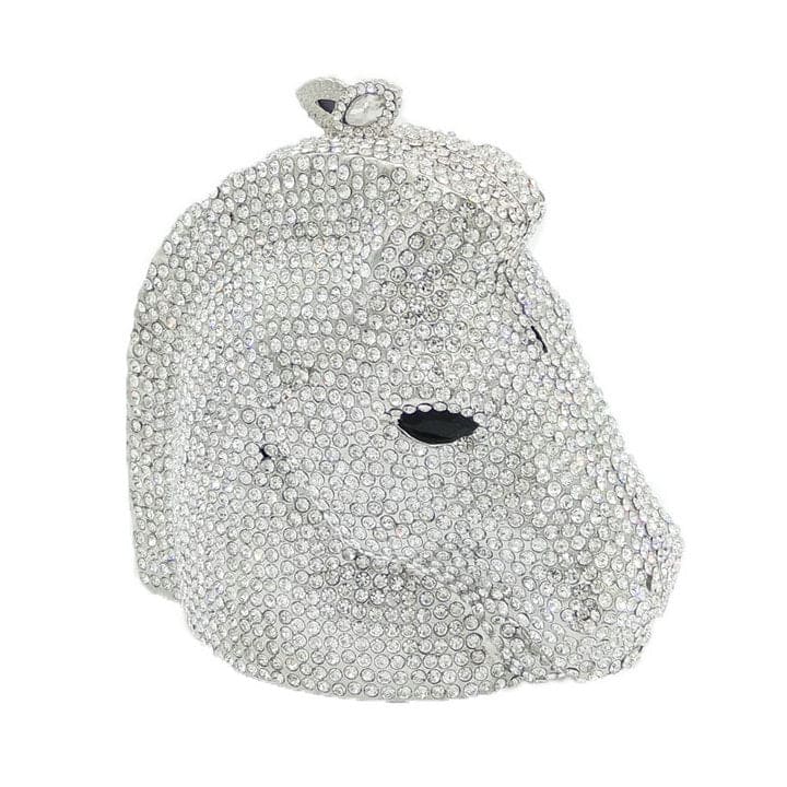 Mini sac à main de soirée élégant en cristal avec tête de cheval