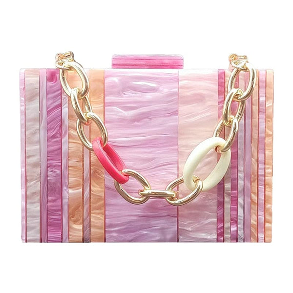 Pink Acrylic Bag with Chain