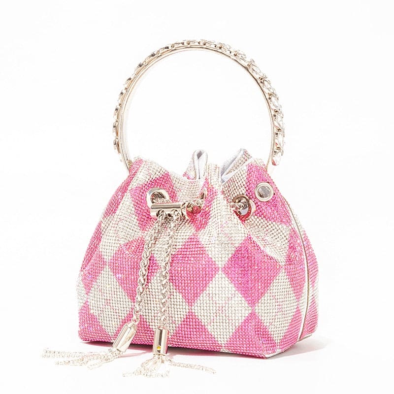 Clutch de noite com borla xadrez