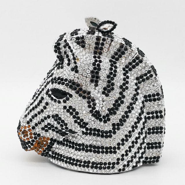 Elegant Horse Head Mini Crystal Evening Purse