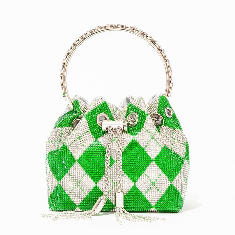 Clutch de noite com borla xadrez