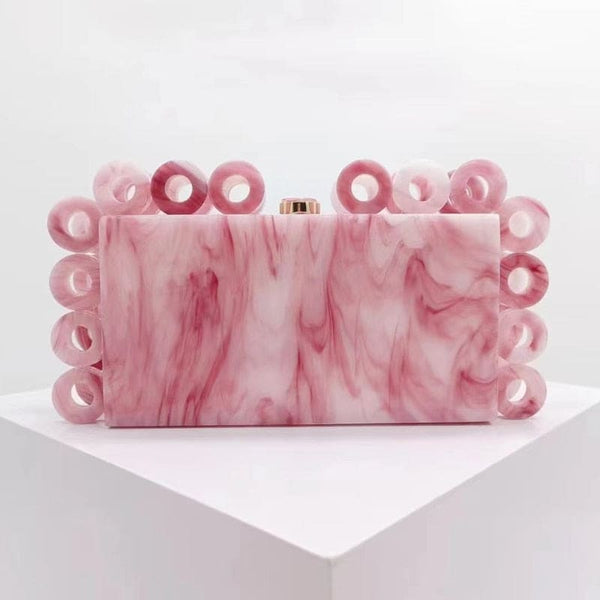 Crinkled Ring Metallic Clutch