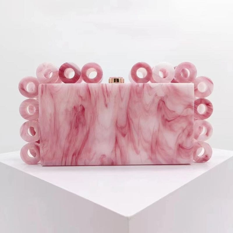 Crinkled Ring Metallic Clutch