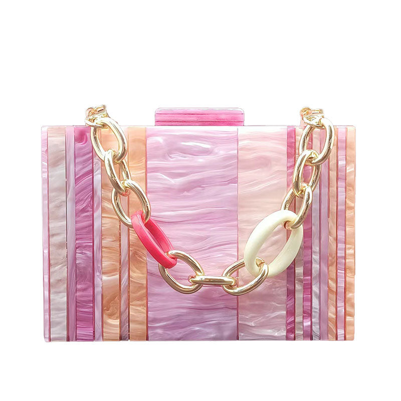 Pink Acrylic Bag with Chain
