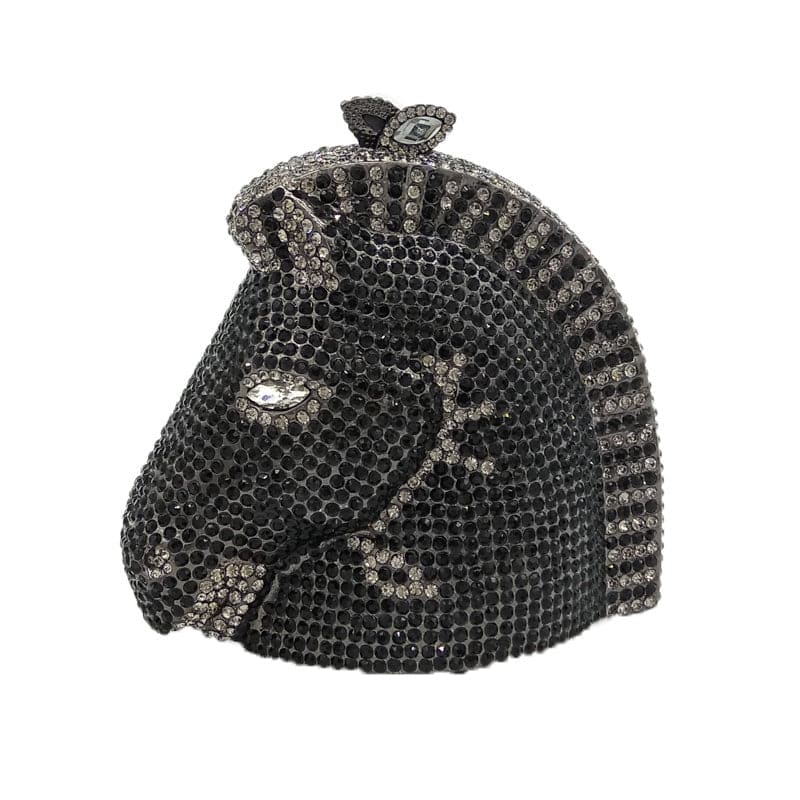 Elegant Horse Head Mini Crystal Evening Purse
