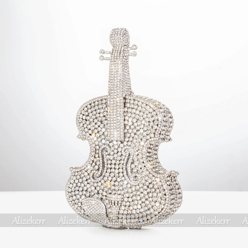 Violin Crystal Evening Clutch